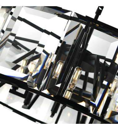  Jacquet 12 Light Chandelier With Black Finish (9860P31-12-101) - CWI