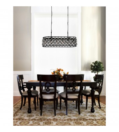  Renous 6 Light Chandelier With Black Finish (9862P41-6-101) - CWI