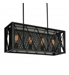  Tapedia 4 Light Up Chandelier With Black Finish (9889P28-4-RC-101) - CWI