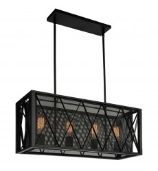  Tapedia 4 Light Up Chandelier With Black Finish (9889P28-4-RC-101) - CWI