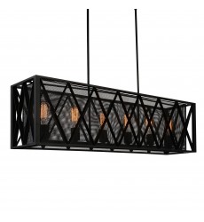  Tapedia 6 Light Up Chandelier With Black Finish (9889P41-6-RC-101) - CWI