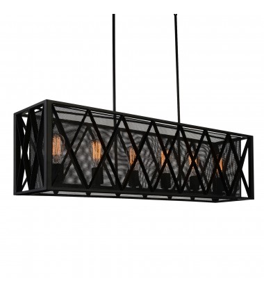  Tapedia 6 Light Up Chandelier With Black Finish (9889P41-6-RC-101) - CWI