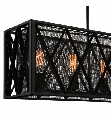 Tapedia 6 Light Up Chandelier With Black Finish (9889P41-6-RC-101) - CWI