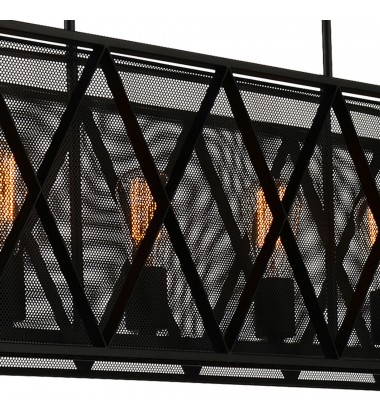 Tapedia 6 Light Up Chandelier With Black Finish (9889P41-6-RC-101) - CWI