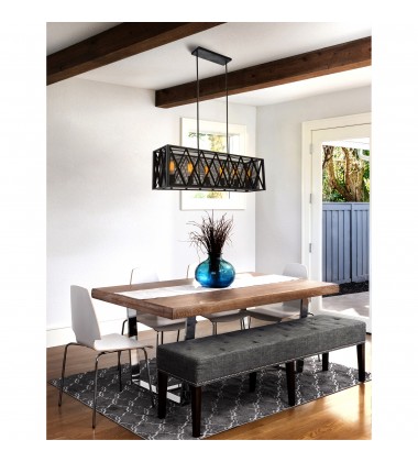  Tapedia 6 Light Up Chandelier With Black Finish (9889P41-6-RC-101) - CWI