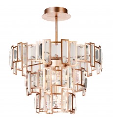  Quida 5 Light Down Chandelier With Champagne Finish (9903C18-5-193) - CWI