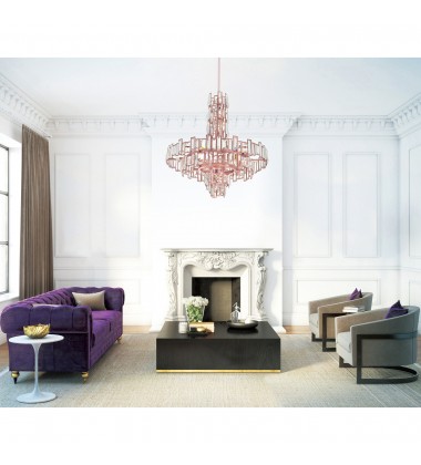  Quida 18 Light Down Chandelier With Champagne Finish (9903P30-18-193) - CWI