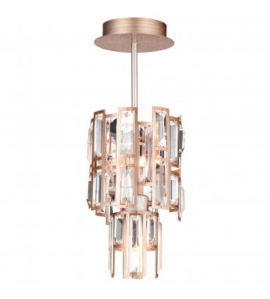  Quida 3 Light Down Chandelier With Champagne Finish (9903P6-3-193) - CWI