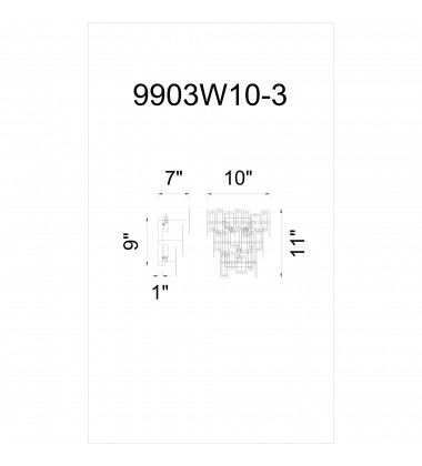 Quida 3 Light Wall Sconce With Champagne Finish (9903W10-3-193) - CWI