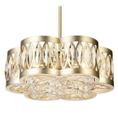  Nova 6 Light Chandelier With Champagne Finish (9906P16-6-208) - CWI