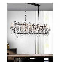  Phraya 21 Light Up Chandelier With Light Brown Finish (9910P49-21-199) - CWI