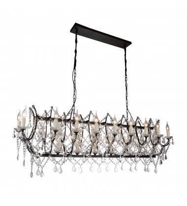  Phraya 24 Light Up Chandelier With Dark Brown Finish (9910P58-24-200) - CWI