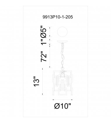 Litani 1 Light Down Chandelier With Brown Finish (9913P10-1-205) - CWI Litani 1 Light Down Chandelier With Brown Finish (9913P10-1-205) - CWI