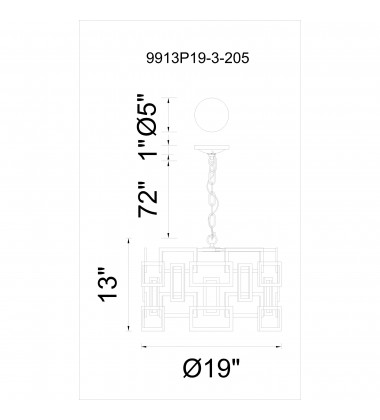 Litani 3 Light Down Chandelier With Brown Finish (9913P19-3-205) - CWI Litani 3 Light Down Chandelier With Brown Finish (9913P19-3-205) - CWI