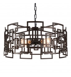  Litani 4 Light Down Chandelier With Brown Finish (9913P25-4-205) - CWI
