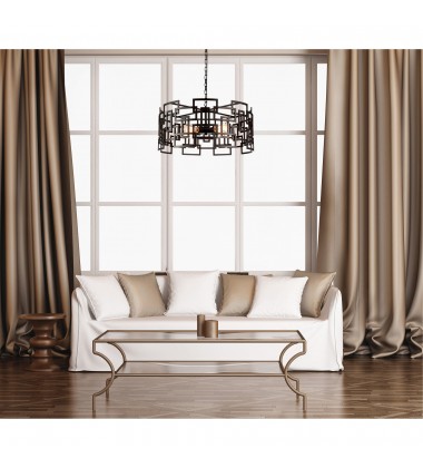 Litani 4 Light Down Chandelier With Brown Finish (9913P25-4-205) - CWI Litani 4 Light Down Chandelier With Brown Finish (9913P25-4-205) - CWI