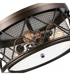  Kali 3 Light Cage Flush Mount With Light Brown Finish (9914C16-3-204) - CWI