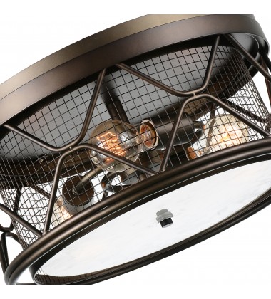 Kali 3 Light Cage Flush Mount With Light Brown Finish (9914C16-3-204) - CWI Kali 3 Light Cage Flush Mount With Light Brown Finish (9914C16-3-204) - CWI