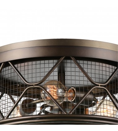 Kali 3 Light Cage Flush Mount With Light Brown Finish (9914C16-3-204) - CWI Kali 3 Light Cage Flush Mount With Light Brown Finish (9914C16-3-204) - CWI