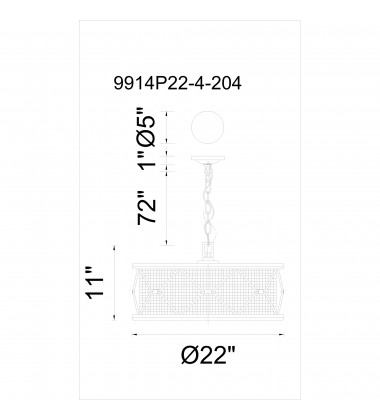 Kali 4 Light Chandelier With Light Brown Finish (9914P22-4-204) - CWI Kali 4 Light Chandelier With Light Brown Finish (9914P22-4-204) - CWI