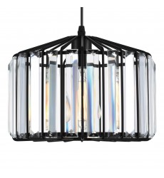  Alethia 1 Light Drum Shade Pendant With Black Finish (9942P10-1-101-C) - CWI