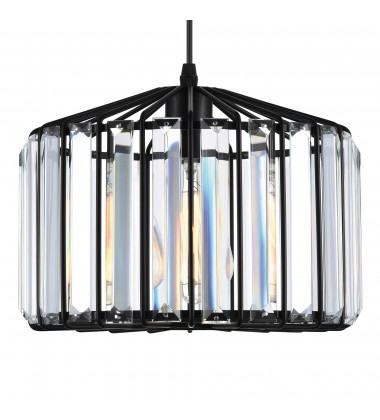  Alethia 1 Light Drum Shade Pendant With Black Finish (9942P10-1-101-C) - CWI