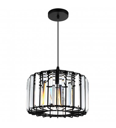  Alethia 1 Light Drum Shade Pendant With Black Finish (9942P10-1-101-C) - CWI