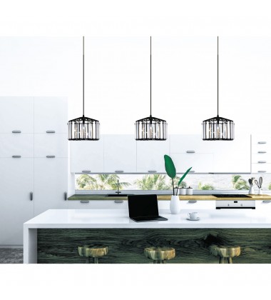  Alethia 1 Light Drum Shade Pendant With Black Finish (9942P10-1-101-C) - CWI