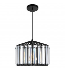  Alethia 1 Light Drum Shade Pendant With Black Finish (9942P10-1-101-C) - CWI