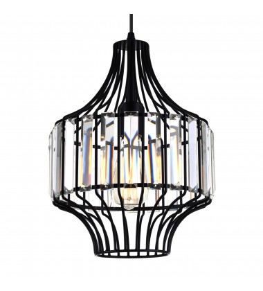  Alethia 1 Light Down Pendant With Black Finish (9942P10-1-101-D) - CWI