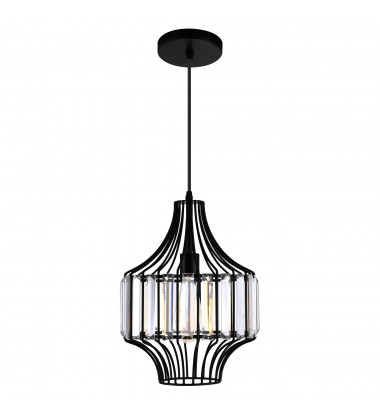  Alethia 1 Light Down Pendant With Black Finish (9942P10-1-101-D) - CWI