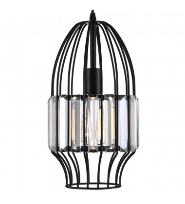 Alethia 1 Light Down Mini Pendant With Black Finish (9942P7-1-101) - CWI