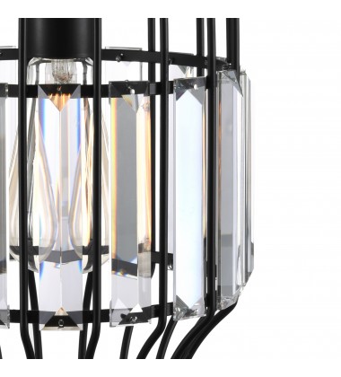  Alethia 1 Light Down Mini Pendant With Black Finish (9942P7-1-101) - CWI