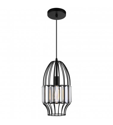  Alethia 1 Light Down Mini Pendant With Black Finish (9942P7-1-101) - CWI