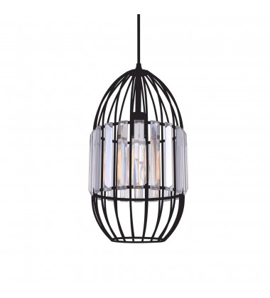  Alethia 1 Light Down Mini Pendant With Black Finish (9942P8-1-101) - CWI