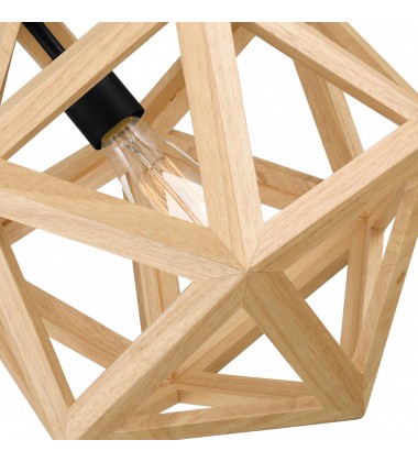 Lante 1 Light Pendant With Black & Wood Finish (9945P13-1-101) - CWI Lante 1 Light Pendant With Black & Wood Finish (9945P13-1-101) - CWI