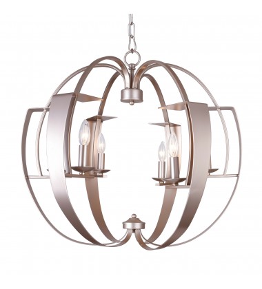  Verbena 6 Light Chandelier With Pewter Finish (9950P26-6-221) - CWI