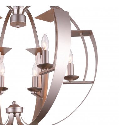  Verbena 6 Light Chandelier With Pewter Finish (9950P26-6-221) - CWI