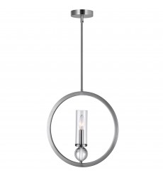  Elton 1 Light Pendant With Satin Nickel Finish (9951P15-1-606) - CWI