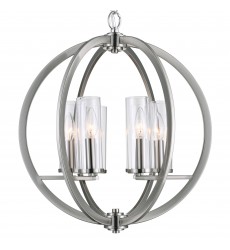  Elton 6 Light Chandelier With Satin Nickel Finish (9951P19-6-606) - CWI