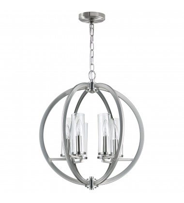 Elton 6 Light Chandelier With Satin Nickel Finish (9951P19-6-606) - CWI Elton 6 Light Chandelier With Satin Nickel Finish (9951P19-6-606) - CWI
