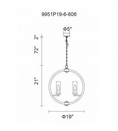 Elton 6 Light Chandelier With Satin Nickel Finish (9951P19-6-606) - CWI Elton 6 Light Chandelier With Satin Nickel Finish (9951P19-6-606) - CWI