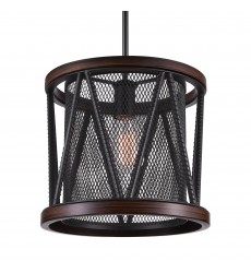  Parsh 1 Light Drum Shade Mini Chandelier With Pewter Finish (9954P13-1-101) - CWI