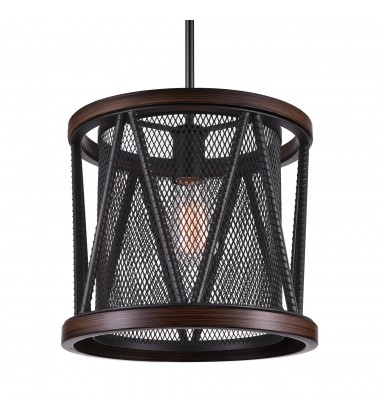  Parsh 1 Light Drum Shade Mini Chandelier With Pewter Finish (9954P13-1-101) - CWI