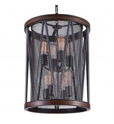  Parsh 8 Light Drum Shade Chandelier With Pewter Finish (9954P16-8-101) - CWI