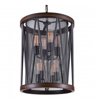  Parsh 8 Light Drum Shade Chandelier With Pewter Finish (9954P16-8-101) - CWI