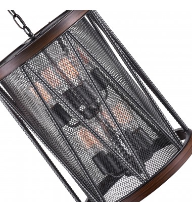  Parsh 8 Light Drum Shade Chandelier With Pewter Finish (9954P16-8-101) - CWI