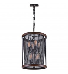  Parsh 8 Light Drum Shade Chandelier With Pewter Finish (9954P16-8-101) - CWI