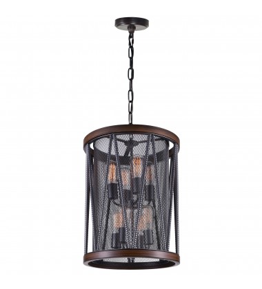  Parsh 8 Light Drum Shade Chandelier With Pewter Finish (9954P16-8-101) - CWI