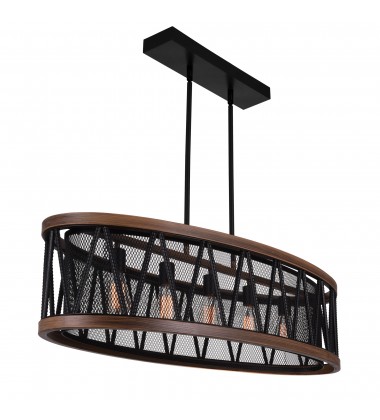  Parsh 5 Light Island Chandelier With Pewter Finish (9954P43-5-101) - CWI